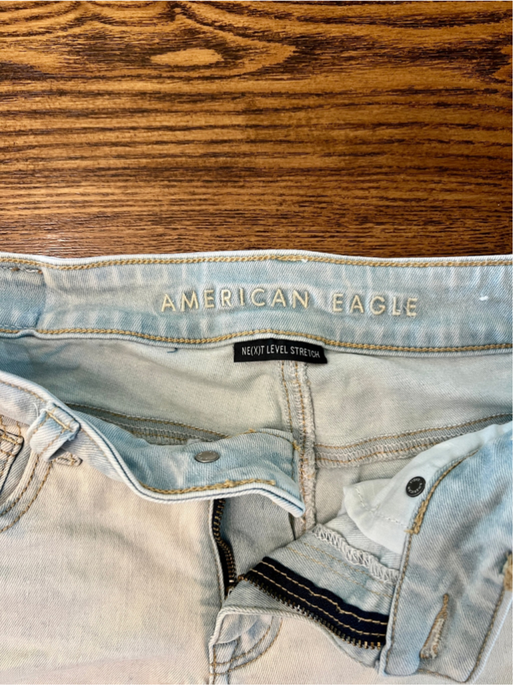 American Eagle Ne(x)t Level Stretch Distressed Shortie Denim Shorts - Size 4 - Picture 5 of 6